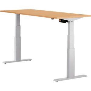 Schäfer Shop Select Schreibtisch ERGO-T, elektrisch höhenverstellbar, Rechteck, T-Fuß, B 1600 x T 800 x H 640-1300 mm, Buche/weißaluminium Schäfer Shop Select Schreibtisch ERGO-T, elektrisch höhenverstellbar, Rechteck, T-Fuß, B 1600 x T 800 x H 640-1300 mm, Buche/weißaluminium