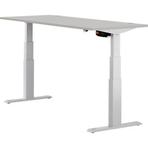 Schäfer Shop Select Schreibtisch ERGO-T, elektrisch höhenverstellbar, Rechteck, T-Fuß, B 1600 x T 800 x H 640-1300 mm, lichtgrau/weißaluminium Schäfer Shop Select Schreibtisch ERGO-T, elektrisch höhenverstellbar, Rechteck, T-Fuß, B 1600 x T 800 x H 640-1300 mm, lichtgrau/weißaluminium