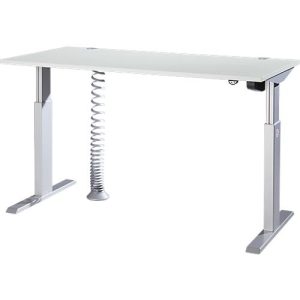 Schäfer Shop Select Schreibtisch ERGO-T, elektrisch höhenverstellbar, Rechteck, T-Fuß, B 1600 x T 800 x H 725-1185 mm, lichtgrau/weißaluminium Schäfer Shop Select Schreibtisch ERGO-T, elektrisch höhenverstellbar, Rechteck, T-Fuß, B 1600 x T 800 x H 725-1185 mm, lichtgrau/weißaluminium