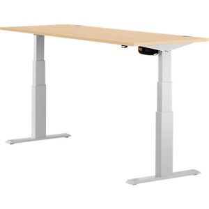 Schäfer Shop Select Schreibtisch ERGO-T, elektrisch höhenverstellbar, Rechteck, T-Fuß, B 1800 x T 800 x H 640-1300 mm, Ahorn/weißaluminium Schäfer Shop Select Schreibtisch ERGO-T, elektrisch höhenverstellbar, Rechteck, T-Fuß, B 1800 x T 800 x H 640-1300 mm, Ahorn/weißaluminium