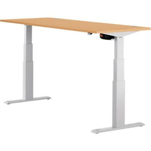 Schäfer Shop Select Schreibtisch ERGO-T, elektrisch höhenverstellbar, Rechteck, T-Fuß, B 1800 x T 800 x H 640-1300 mm, Buche/weißaluminium Schäfer Shop Select Schreibtisch ERGO-T, elektrisch höhenverstellbar, Rechteck, T-Fuß, B 1800 x T 800 x H 640-1300 mm, Buche/weißaluminium