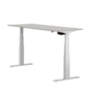 Schäfer Shop Select Schreibtisch ERGO-T, elektrisch höhenverstellbar, Rechteck, T-Fuß, B 1800 x T 800 x H 640-1300 mm, lichtgrau/weißaluminium Schäfer Shop Select Schreibtisch ERGO-T, elektrisch höhenverstellbar, Rechteck, T-Fuß, B 1800 x T 800 x H 640-1300 mm, lichtgrau/weißaluminium