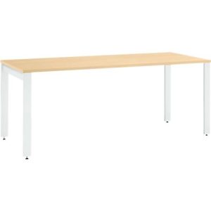 Schäfer Shop Select Schreibtisch LOGIN, 4-Fuß, B 1600 x T 800 x H 740 mm, Ahorn/verkehrsweiß