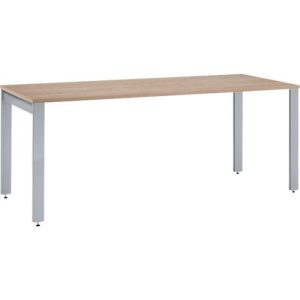 Schäfer Shop Select Schreibtisch LOGIN, 4-Fuß, B 1600 x T 800 x H 740 mm, Eiche/weißalu