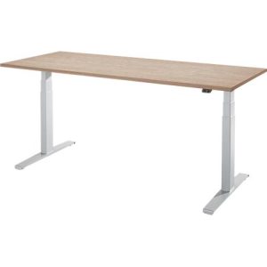 Schäfer Shop Select Schreibtisch LOGIN, elektrisch höhenverstellbar, Rechteck, T-Fuß, B 1800 x T 800 x H 645-1290 mm, Eiche-Dekor/weißaluminium Schäfer Shop Select Schreibtisch LOGIN, elektrisch höhenverstellbar, Rechteck, T-Fuß, B 1800 x T 800 x H 645-1290 mm, Eiche-Dekor/weißaluminium