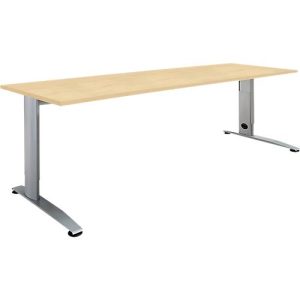 Schäfer Shop Select Schreibtisch LOGIN, manuell höheneinstellbar, C-Fuß, B 1600 x T 800 x H 660-820 mm, Ahorn/weißalu Schäfer Shop Select Schreibtisch LOGIN, manuell höheneinstellbar, C-Fuß, B 1600 x T 800 x H 660-820 mm, Ahorn/weißalu
