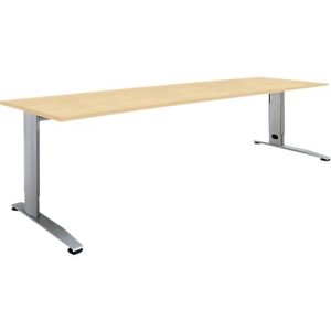 Schäfer Shop Select Schreibtisch LOGIN, manuell höheneinstellbar, C-Fuß, B 1800 x T 800 x H 660-820 mm, Ahorn/weißalu Schäfer Shop Select Schreibtisch LOGIN, manuell höheneinstellbar, C-Fuß, B 1800 x T 800 x H 660-820 mm, Ahorn/weißalu