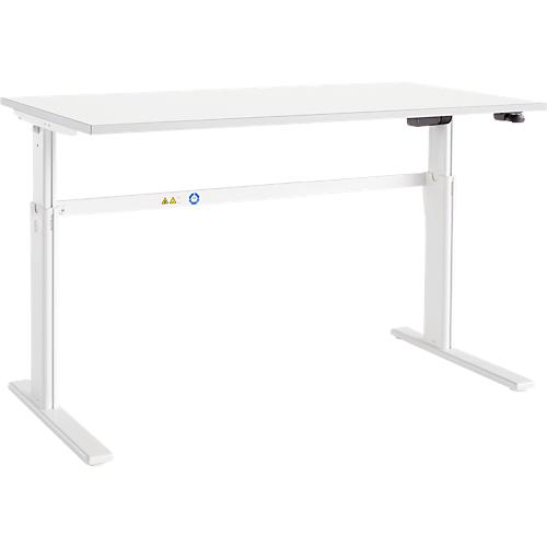 Schäfer Shop Select Schreibtisch Moxxo IQ, elektrisch höhenverstellbar, Rechteck, C-Fuß, B 1600 x T 800 x H 725-1185 mm, weiß