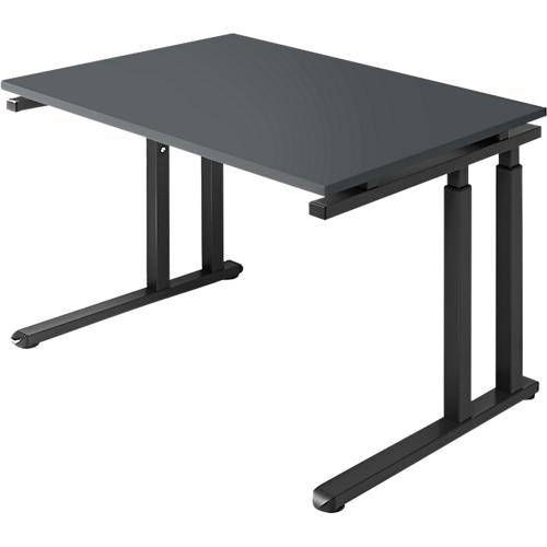 Schäfer Shop Select Schreibtisch SET UP, C-Fußgestell, 1200x800, graphit/graphit