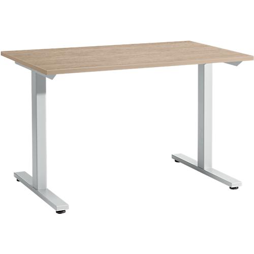 Schäfer Shop Select Schreibtisch Start Off, T-Fuß, Rechteck, Stahl/Holz, B 1200 x T 800 x H 735 mm, Eiche-Dekor