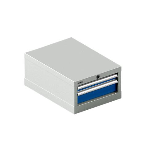 Schäfer Shop Select Schubladenschrank 18-27, 2 Schübe (H 50/100mm), bis 75 kg, B 411 x T 572 x H 250 mm, enzianblau/lichtgrau
