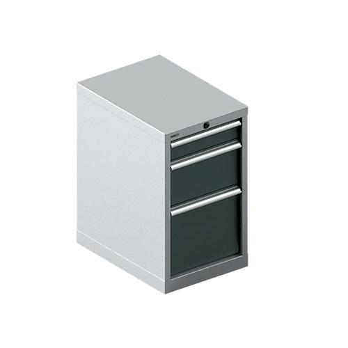 Schäfer Shop Select Schubladenschrank 18-27, 3 Schübe (H 100/200/300mm), bis 200 kg, B 411 x T 572 x H 700 mm, anthrazitgrau/weißaluminium