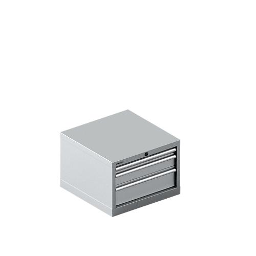 Schäfer Shop Select Schubladenschrank 27-27, 3 Schubl., bis 200 kg, B 564 x T 572 x H 400 mm, weißaluminium/weißaluminium