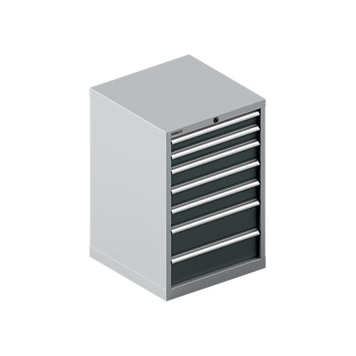 Schäfer Shop Select Schubladenschrank 27-27, 7 Schübe, bis 75 kg, B 564 x T 572 x H 850 mm, anthrazitgrau/weißaluminium