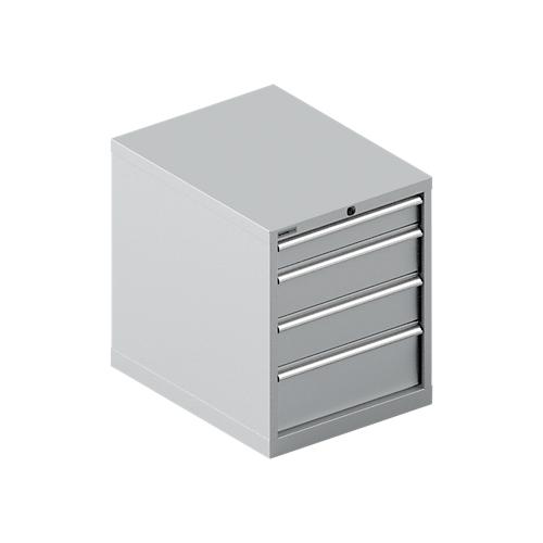 Schäfer Shop Select Schubladenschrank 27-36, 4 Schübe, bis 75 kg, B 564 x T 725 x H 700 mm, weißaluminium/weißaluminium