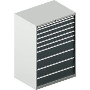 Schäfer Shop Select Schubladenschrank WSK 54-36, Stahl, 10 Schübe, bis 200 kg, B 1023 x T 725 x H 1450 mm, lichtgrau/anthrazitgrau Schäfer Shop Select Schubladenschrank WSK 54-36, Stahl, 10 Schübe, bis 200 kg, B 1023 x T 725 x H 1450 mm, lichtgrau/anthrazitgrau