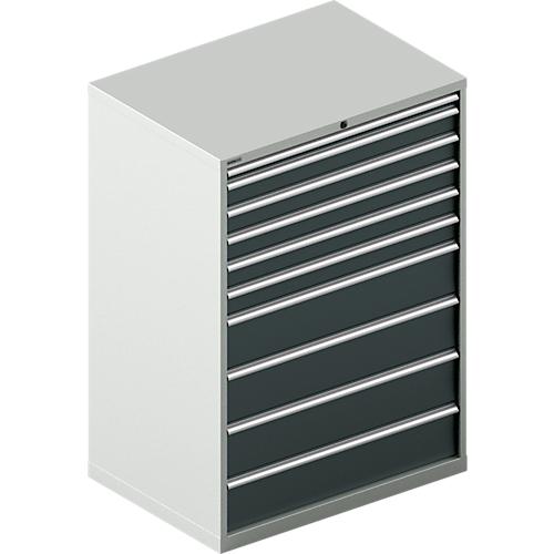 Schäfer Shop Select Schubladenschrank WSK 54-36, Stahl, 10 Schübe, bis 200 kg, B 1023 x T 725 x H 1450 mm, lichtgrau/anthrazitgrau