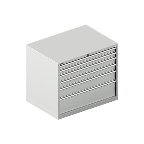 Schäfer Shop Select Schubladenschrank WSK 54-36, Stahl, 6 Schübe, bis 75 kg, B 1023 x T 725 x H 850 mm, lichtgrau/lichtgrau