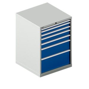 Schäfer Shop Select Schubladenschrank WSK 54-36, Stahl, 7 Schübe, bis 75 kg, B 1023 x T 725 x H 1000 mm, lichtgrau/enzianblau Schäfer Shop Select Schubladenschrank WSK 54-36, Stahl, 7 Schübe, bis 75 kg, B 1023 x T 725 x H 1000 mm, lichtgrau/enzianblau