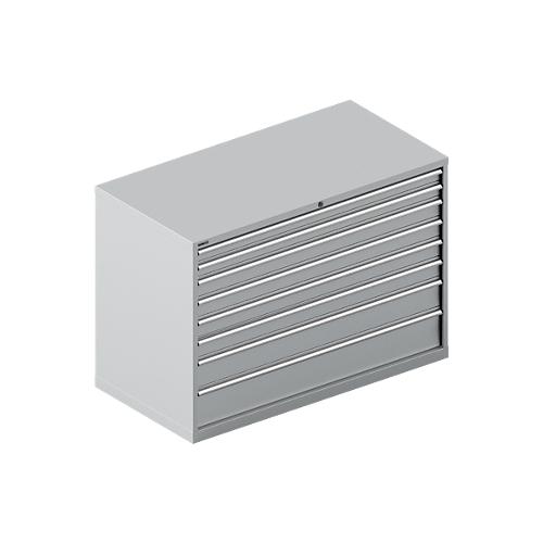 Schäfer Shop Select Schubladenschrank WSK 54-36, Stahl, 8 Schübe, bis 200 kg, B 1023 x T 725 x H 1000 mm, weissaluminium/weissaluminium