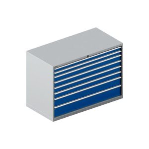 Schäfer Shop Select Schubladenschrank WSK 78–36 E, Stahl, 8 Schübe, 75 kg Traglast, B 1431 mm x T 725 mm x H 1000 mm, weißalu/enzianblau Schäfer Shop Select Schubladenschrank WSK 78–36 E, Stahl, 8 Schübe, 75 kg Traglast, B 1431 mm x T 725 mm x H 1000 mm, weißalu/enzianblau