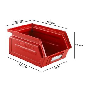 Schäfer Shop Select Sichtlagerkasten, 0,9 l, 2,5 kg, L 163 x B 102 x H 75 mm, Stahl, RAL 3000 (feuerrot) Schäfer Shop Select Sichtlagerkasten, 0,9 l, 2,5 kg, L 163 x B 102 x H 75 mm, Stahl, RAL 3000 (feuerrot)