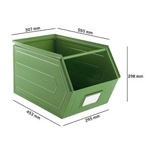 Schäfer Shop Select Sichtlagerkasten, mit Tragestab, L 550 x B 307 x H 298 mm, 40 l, 150 kg, Stahl, RAL 6011 (resadagrün) Schäfer Shop Select Sichtlagerkasten, mit Tragestab, L 550 x B 307 x H 298 mm, 40 l, 150 kg, Stahl, RAL 6011 (resadagrün)