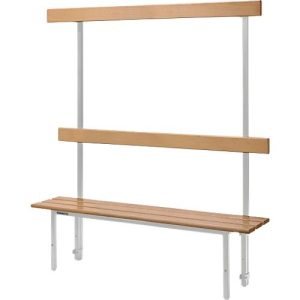 Schäfer Shop Select Sitzbank, für Umkleideräume, mit Rückwand, 5 Doppelhaken B 995 x T 310 x H 415 mm, lichtgrau Schäfer Shop Select Sitzbank, für Umkleideräume, mit Rückwand, 5 Doppelhaken B 995 x T 310 x H 415 mm, lichtgrau
