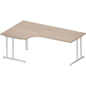 Schäfer Shop Select Winkelschreibtisch COMBITEC, 90° Winkel links, C-Fuß, B 2000 x T 1200/800 x H 677-817 mm, Eiche/weißalu Schäfer Shop Select Winkelschreibtisch COMBITEC, 90° Winkel links, C-Fuß, B 2000 x T 1200/800 x H 677-817 mm, Eiche/weißalu