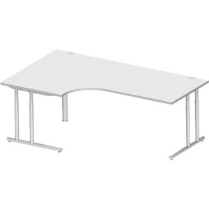 Schäfer Shop Select Winkelschreibtisch COMBITEC, 90° Winkel links, C-Fuß, B 2000 x T 1200/800 x H 677-817 mm, lichtgrau/weißalu Schäfer Shop Select Winkelschreibtisch COMBITEC, 90° Winkel links, C-Fuß, B 2000 x T 1200/800 x H 677-817 mm, lichtgrau/weißalu