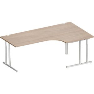 Schäfer Shop Select Winkelschreibtisch COMBITEC, 90° Winkel rechts, C-Fuß, B 2000 x T 1200/800 x H 677-817 mm, Eiche/weißalu Schäfer Shop Select Winkelschreibtisch COMBITEC, 90° Winkel rechts, C-Fuß, B 2000 x T 1200/800 x H 677-817 mm, Eiche/weißalu