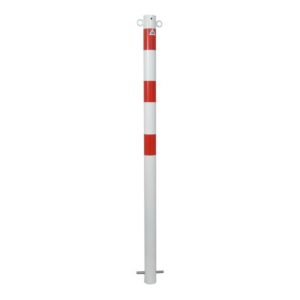 Schake Absperrpfosten Typ 460B, ortsfest, Ø 60mm, zum Einbetonieren, weiß / rot