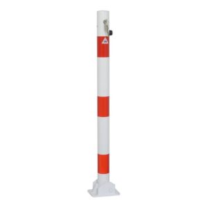 Schake Absperrpfosten Typ 460UZ, umlegbar, zum Aufdübeln + Profilzylinder, Ø 60mm, feuerverzinkt