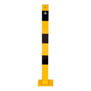 Schake Absperrpfosten Typ 470APBG, ortsfest, abnehmbar + Bodenplatte 150 x 180 mm Ø 70 x 70 mm, gelb / schwarz Schake Absperrpfosten Typ 470APBG, ortsfest, abnehmbar + Bodenplatte 150 x 180 mm Ø 70 x 70 mm, gelb / schwarz