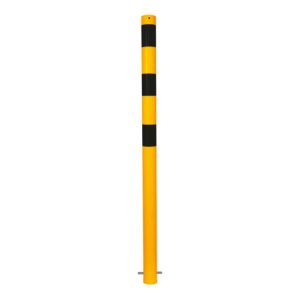 Schake Absperrpfosten Typ 476BG, ortsfest, Ø 76mm, zum Einbetonieren, gelb / schwarz Schake Absperrpfosten Typ 476BG, ortsfest, Ø 76mm, zum Einbetonieren, gelb / schwarz