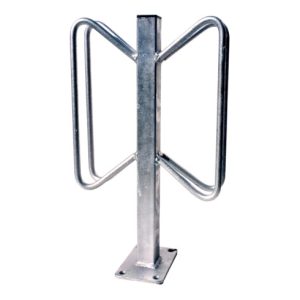 Schake Einzelparker zum Aufdübeln, Haltebügel aus 12 mm Rundstahl, Standrohr 40×40 mm, Höhe 500 mm Überflur, zweiseitig