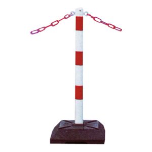 Schake Kettenständer Pfosten aus Stahl Ø 60mm, Länge: 900mm feuerverzinkt, mit 2 Ösen inkl. Recycling – Fußplatte 400x400mm Schake Kettenständer Pfosten aus Stahl Ø 60mm, Länge: 900mm feuerverzinkt, mit 2 Ösen inkl. Recycling – Fußplatte 400x400mm