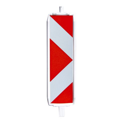 Schake Kunststoffbake Typ 60, Stutzen unten 60 x 60 mm, oben Ø42 mm , Folie Typ 1, pfeilförmig, doppelseitig linksweisend, rot / weiß