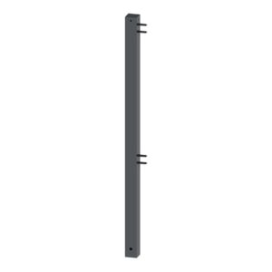 Schake Stadtzaun, Endpfosten + Flachkopf, Vierkantrohr 70x70mm + Stahlkappe, beschichtet, Höhe 1000mm über Flur, zum einbetonieren, 2 Verbindungslaschen