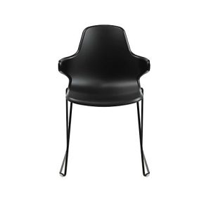 Schalenstuhl Topstar T2020, Kufengestell, ergonomische Sitzschale, stapelbar bis 4 Stück, Sitzhöhe 450 mm, 2er-Set, mit Armlehnen, schwarz/schwarz Schalenstuhl Topstar T2020, Kufengestell, ergonomische Sitzschale, stapelbar bis 4 Stück, Sitzhöhe 450 mm, 2er-Set, mit Armlehnen, schwarz/schwarz