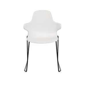 Schalenstuhl Topstar T2020, Kufengestell, ergonomische Sitzschale, stapelbar bis 4 Stück, Sitzhöhe 450 mm, 2er-Set, mit Armlehnen, weiß/schwarz Schalenstuhl Topstar T2020, Kufengestell, ergonomische Sitzschale, stapelbar bis 4 Stück, Sitzhöhe 450 mm, 2er-Set, mit Armlehnen, weiß/schwarz