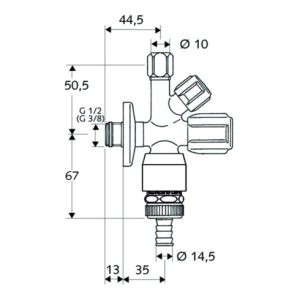 Schell Kombinations-Eckventil COMFORT chrom, mit Rohrbelüfter 1/2″