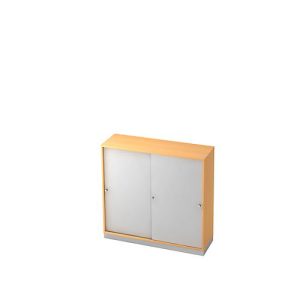 Schiebetürenschrank, 3 OH, B 1200 x T 400 mm, Buche-Dekor/silber Schiebetürenschrank, 3 OH, B 1200 x T 400 mm, Buche-Dekor/silber