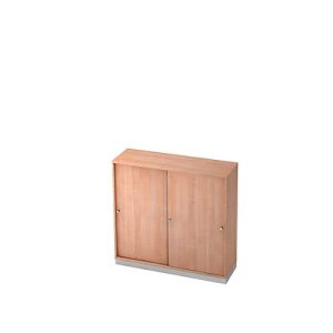 Schiebetürenschrank, 3 OH, B 1200 x T 400 mm, Nussbaum-Dekor Schiebetürenschrank, 3 OH, B 1200 x T 400 mm, Nussbaum-Dekor