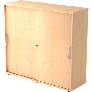 Schiebetürenschrank, 3 OH, B 1200 x T 400 x H 1100 mm, Ahorn-Dekor Schiebetürenschrank, 3 OH, B 1200 x T 400 x H 1100 mm, Ahorn-Dekor