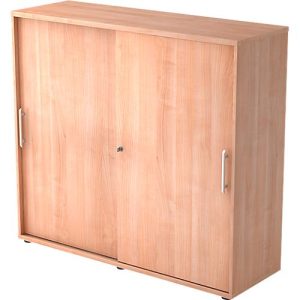 Schiebetürenschrank, 3 OH, B 1200 x T 400 x H 1100 mm, Nussbaum-Dekor Schiebetürenschrank, 3 OH, B 1200 x T 400 x H 1100 mm, Nussbaum-Dekor