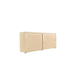 Schiebetürenschrank, Akustikfront, B 1600 mm, 2 OH, Ahorn-Dekor Schiebetürenschrank, Akustikfront, B 1600 mm, 2 OH, Ahorn-Dekor