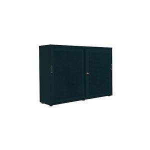 Schiebetürenschrank, Akustikfront, B 1600 mm, 3 OH, graphit Schiebetürenschrank, Akustikfront, B 1600 mm, 3 OH, graphit
