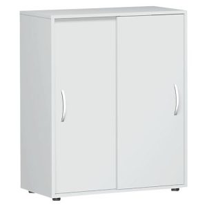 Schiebetürenschrank Alicante, 3 Ordnerhöhen, B 800 x T 400 x H 1104 mm, lichtgrau Schiebetürenschrank Alicante, 3 Ordnerhöhen, B 800 x T 400 x H 1104 mm, lichtgrau