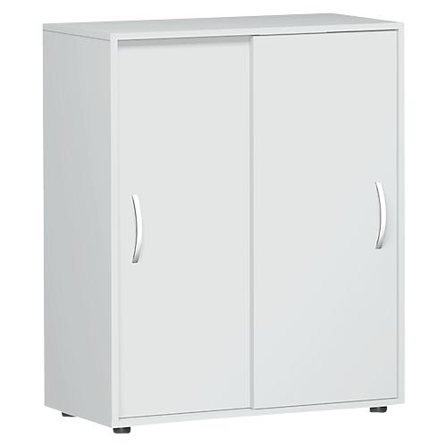Schiebetürenschrank Alicante, 3 Ordnerhöhen, B 800 x T 400 x H 1104 mm, lichtgrau